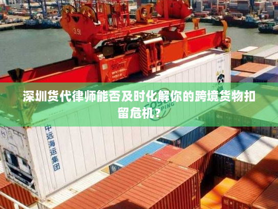 深圳货代律师能否及时化解你的跨境货物扣留危机? 深圳货代律师能否及时化解你的跨境货物扣留危机?