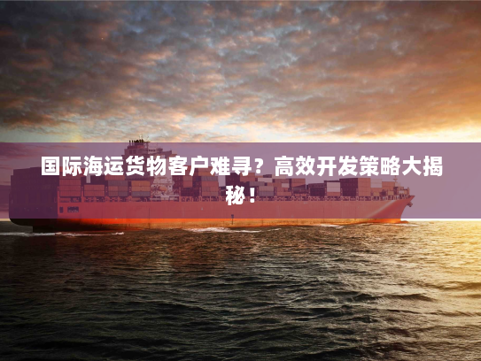 国际海运货物客户难寻?高效开发策略大揭秘! 国际海运货物客户难寻?高效开发策略大揭秘!