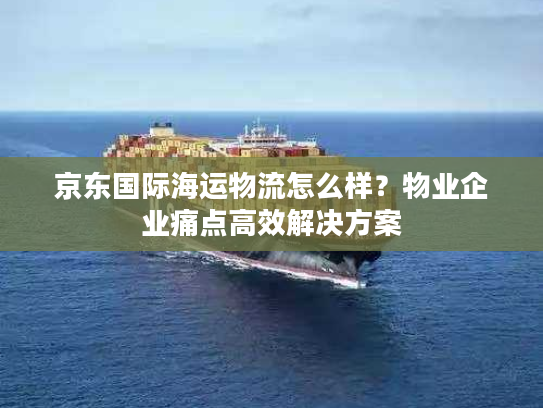 京东国际海运物流怎么样？物业企业痛点高效解决方案