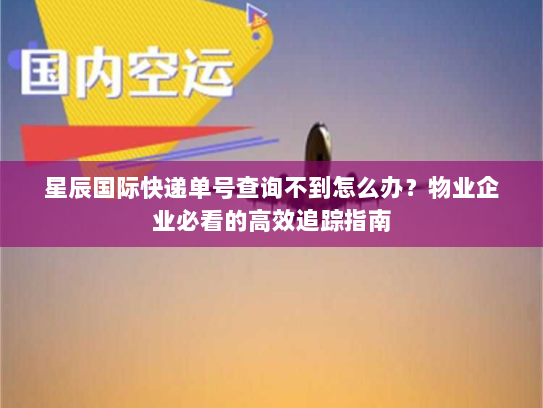 星辰国际快递单号查询不到怎么办?物业企业必看的高效追踪指南 星辰国际快递单号查询不到怎么办?物业企业必看的高效追踪指南