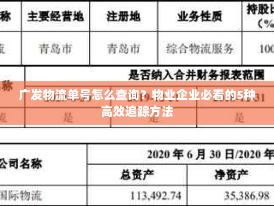广发物流单号怎么查询?物业企业必看的5种高效追踪方法 广发物流单号怎么查询?物业企业必看的5种高效追踪方法