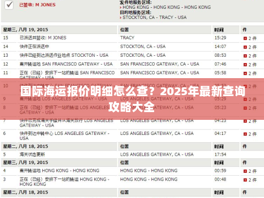 国际海运报价明细怎么查？2025年最新查询攻略大全