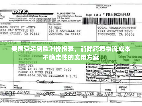 美国空运到欧洲价格表,消除跨境物流成本不确定性的实用方案 美国空运到欧洲价格表,消除跨境物流成本不确定性的实用方案