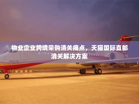 物业企业跨境采购清关痛点,天猫国际直邮清关解决方案 物业企业跨境采购清关痛点,天猫国际直邮清关解决方案