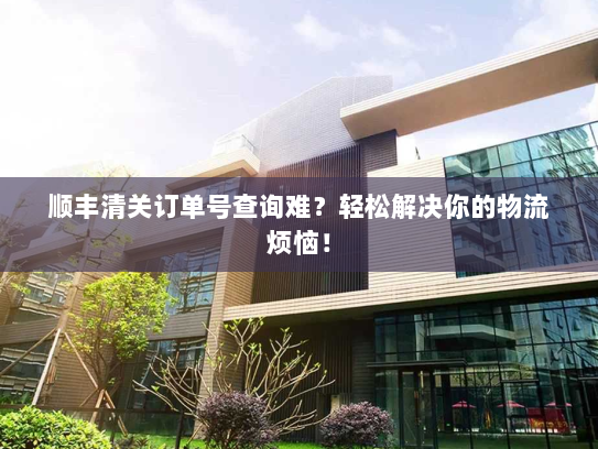 顺丰清关订单号查询难?轻松解决你的物流烦恼! 顺丰清关订单号查询难?轻松解决你的物流烦恼!