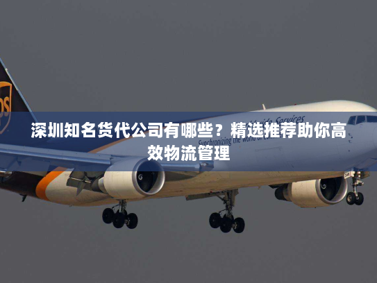 深圳知名货代公司有哪些？精选推荐助你高效物流管理