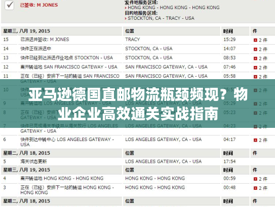 亚马逊德国直邮物流瓶颈频现?物业企业高效通关实战指南 亚马逊德国直邮物流瓶颈频现?物业企业高效通关实战指南