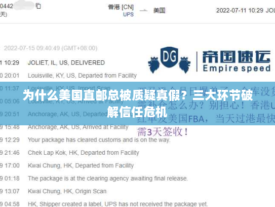 为什么美国直邮总被质疑真假?三大环节破解信任危机 为什么美国直邮总被质疑真假?三大环节破解信任危机