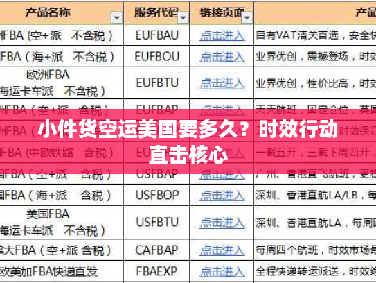 小件货空运美国要多久？时效行动直击核心