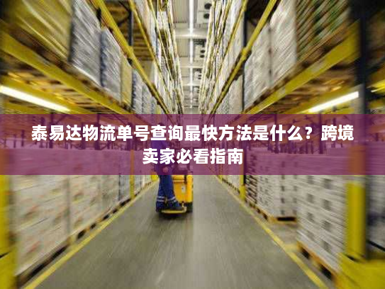 泰易达物流单号查询最快方法是什么?跨境卖家必看指南 泰易达物流单号查询最快方法是什么?跨境卖家必看指南