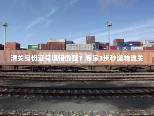 清关身份证号填错咋整？专家3步秒通物流关