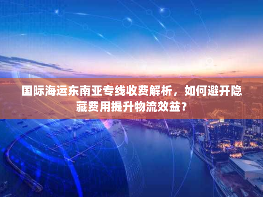 国际海运东南亚专线收费解析，如何避开隐藏费用提升物流效益？