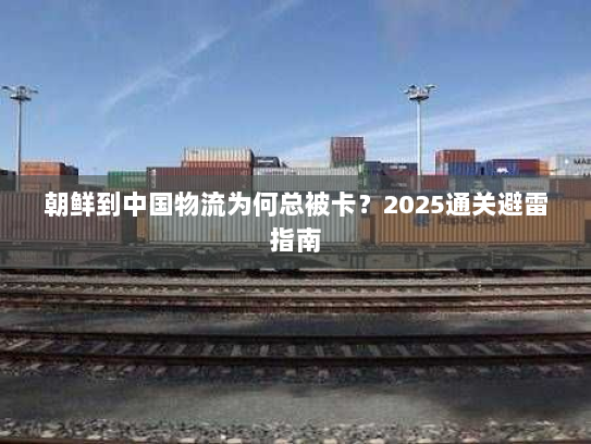 朝鲜到中国物流为何总被卡？2025通关避雷指南