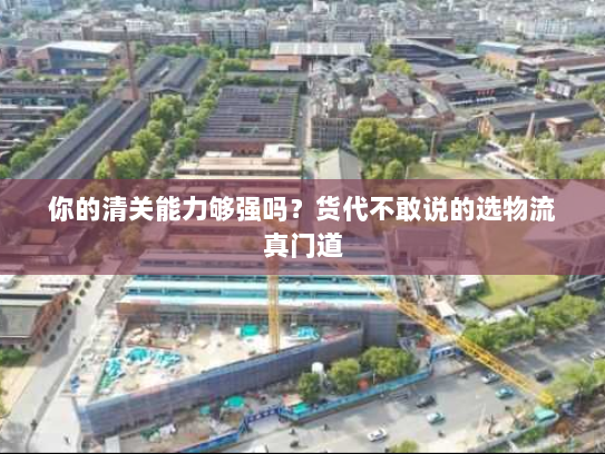你的清关能力够强吗?货代不敢说的选物流真门道 你的清关能力够强吗?货代不敢说的选物流真门道