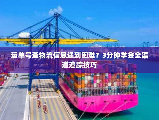 运单号查物流信息遇到困难？3分钟学会全渠道追踪技巧