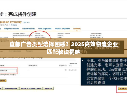 直邮广告类型选择困惑？2025高效物流企业匹配秘诀揭晓