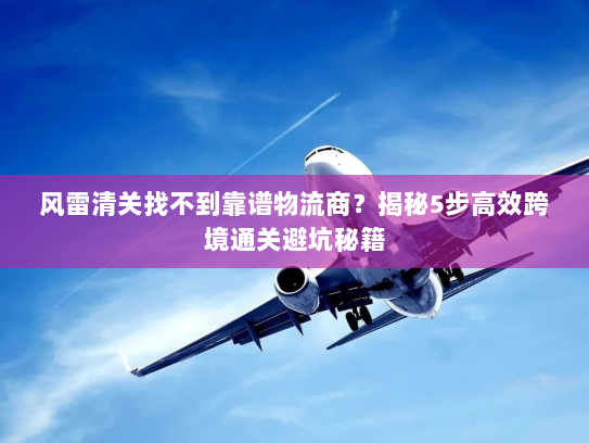 风雷清关找不到靠谱物流商？揭秘5步高效跨境通关避坑秘籍