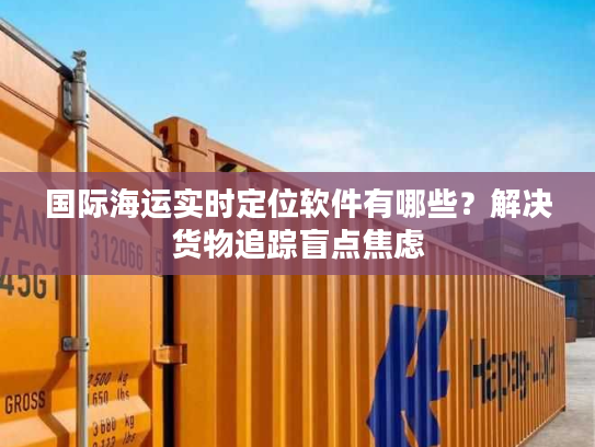 国际海运实时定位软件有哪些？解决货物追踪盲点焦虑