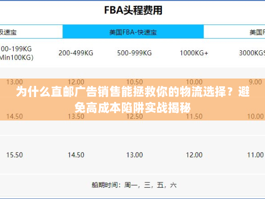 为什么直邮广告销售能拯救你的物流选择？避免高成本陷阱实战揭秘