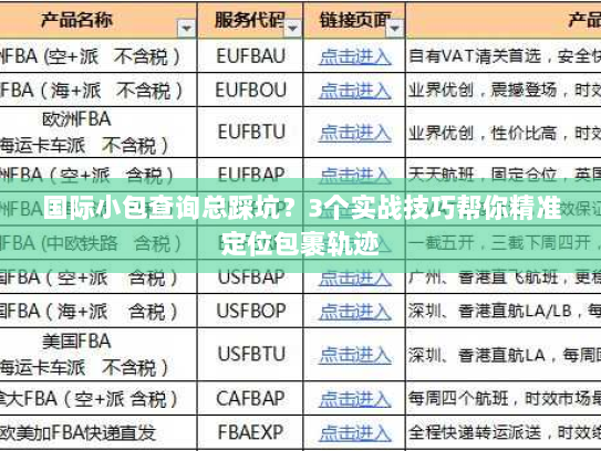 国际小包查询总踩坑？3个实战技巧帮你精准定位包裹轨迹