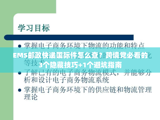 EMS邮政快递国际件怎么查?跨境党必看的3个隐藏技巧+1个避坑指南 EMS邮政快递国际件怎么查?跨境党必看的3个隐藏技巧+1个避坑指南