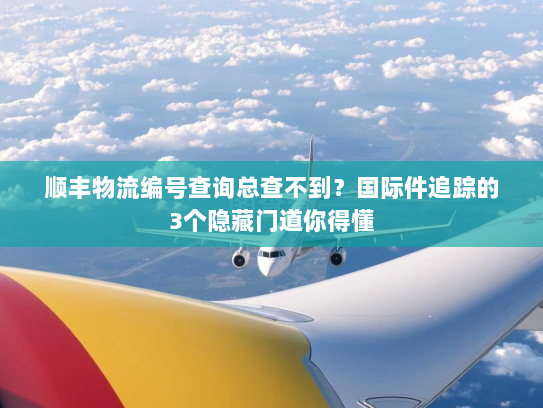 顺丰物流编号查询总查不到?国际件追踪的3个隐藏门道你得懂 顺丰物流编号查询总查不到?国际件追踪的3个隐藏门道你得懂