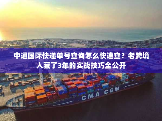 中通国际快递单号查询怎么快速查?老跨境人藏了3年的实战技巧全公开 中通国际快递单号查询怎么快速查?老跨境人藏了3年的实战技巧全公开