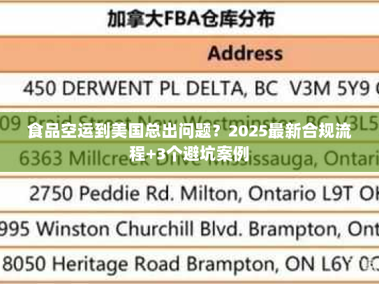 食品空运到美国总出问题？2025最新合规流程+3个避坑案例