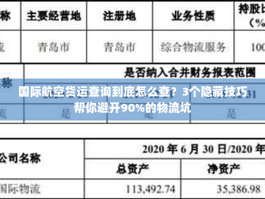 国际航空货运查询到底怎么查？3个隐藏技巧帮你避开90%的物流坑