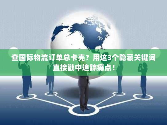 查国际物流订单总卡壳?用这3个隐藏关键词直接戳中追踪痛点! 查国际物流订单总卡壳?用这3个隐藏关键词直接戳中追踪痛点!