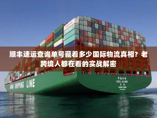 顺丰速运查询单号藏着多少国际物流真相？老跨境人都在看的实战解密