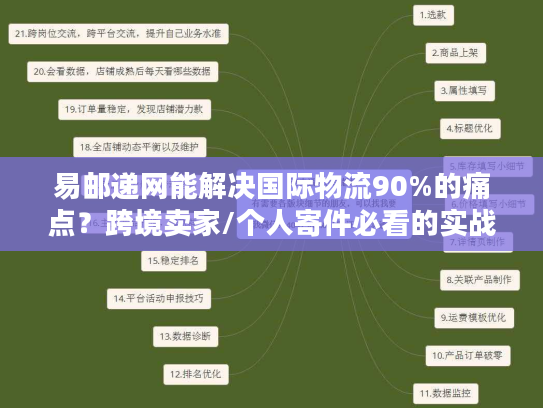 易邮递网能解决国际物流90%的痛点?跨境卖家/个人寄件必看的实战验证 易邮递网能解决国际物流90%的痛点?跨境卖家/个人寄件必看的实战验证