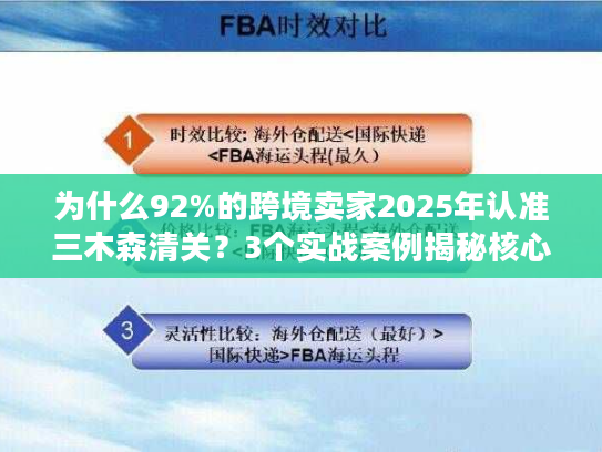 为什么92%的跨境卖家2025年认准三木森清关？3个实战案例揭秘核心优势