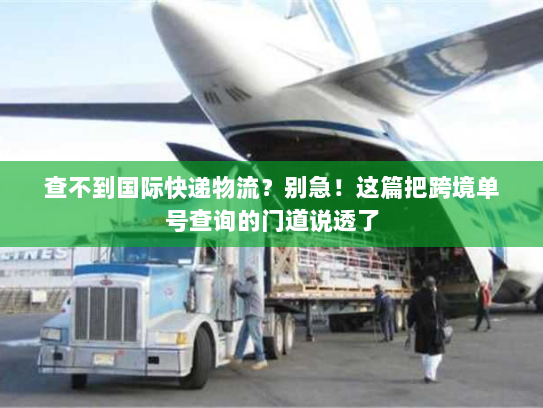 查不到国际快递物流？别急！这篇把跨境单号查询的门道说透了