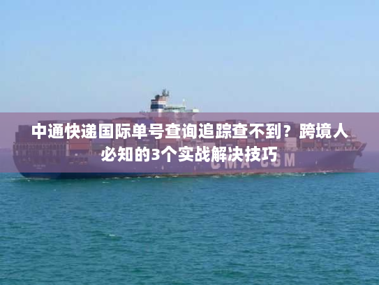 中通快递国际单号查询追踪查不到?跨境人必知的3个实战解决技巧 中通快递国际单号查询追踪查不到?跨境人必知的3个实战解决技巧