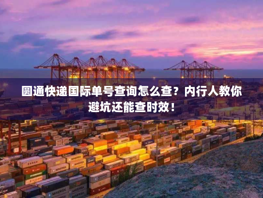 圆通快递国际单号查询怎么查?内行人教你避坑还能查时效! 圆通快递国际单号查询怎么查?内行人教你避坑还能查时效!