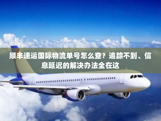 顺丰速运国际物流单号怎么查？追踪不到、信息延迟的解决办法全在这