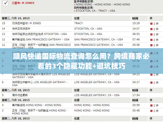 顺风快递国际物流查询怎么用?跨境商家必看的3个隐藏功能+避坑技巧 顺风快递国际物流查询怎么用?跨境商家必看的3个隐藏功能+避坑技巧