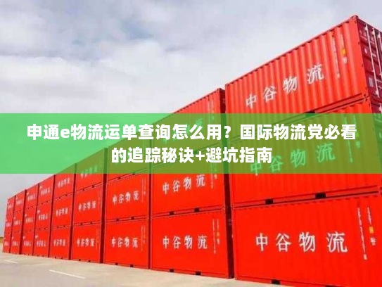 申通e物流运单查询怎么用？国际物流党必看的追踪秘诀+避坑指南