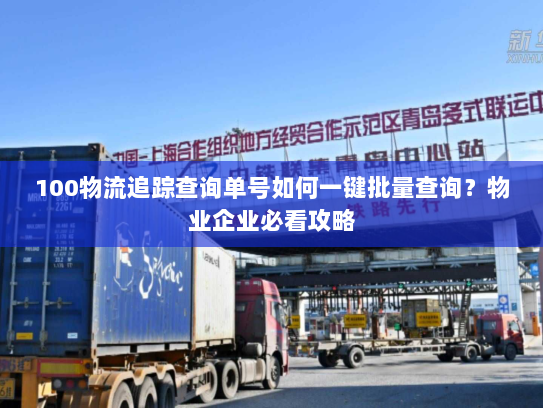 100物流追踪查询单号如何一键批量查询?物业企业必看攻略 100物流追踪查询单号如何一键批量查询?物业企业必看攻略
