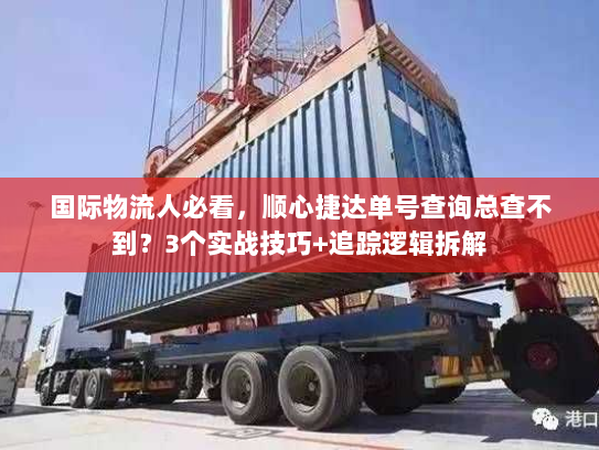 国际物流人必看，顺心捷达单号查询总查不到？3个实战技巧+追踪逻辑拆解