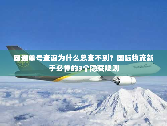 圆通单号查询为什么总查不到？国际物流新手必懂的3个隐藏规则
