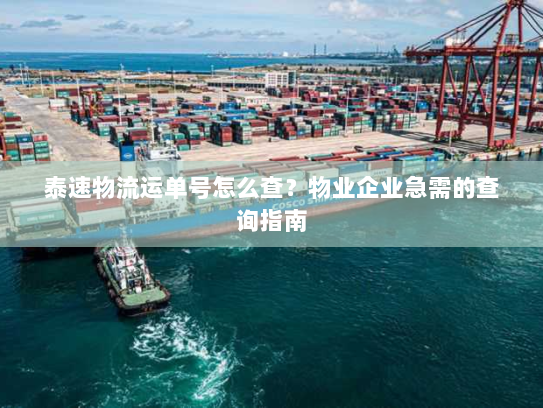 泰速物流运单号怎么查？物业企业急需的查询指南