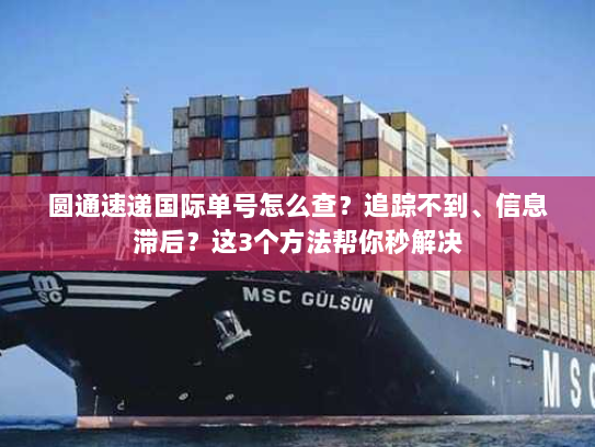 圆通速递国际单号怎么查？追踪不到、信息滞后？这3个方法帮你秒解决
