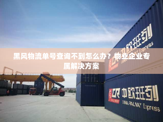 黑风物流单号查询不到怎么办？物业企业专属解决方案