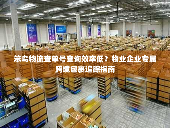 笨鸟物流查单号查询效率低?物业企业专属跨境包裹追踪指南 笨鸟物流查单号查询效率低?物业企业专属跨境包裹追踪指南