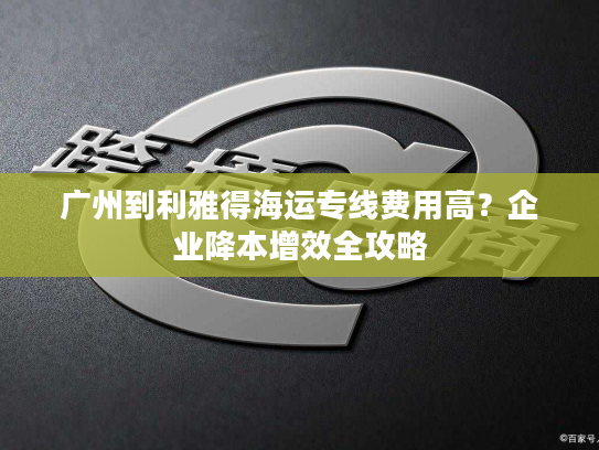 广州到利雅得海运专线费用高？企业降本增效全攻略