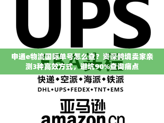 申通e物流国际单号怎么查？资深跨境卖家亲测3种高效方式，避坑90%查询痛点