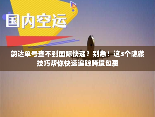 韵达单号查不到国际快递？别急！这3个隐藏技巧帮你快速追踪跨境包裹