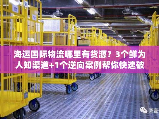 海运国际物流哪里有货源？3个鲜为人知渠道+1个逆向案例帮你快速破局